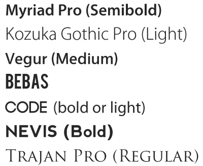 My favorite headline fonts.